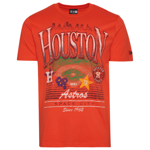 MENS - New Era Houston Astros Custom S/S T-Shirt - Orange/Multi