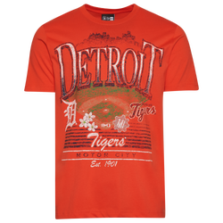 Men's - New Era Detroit Tigers Custom S/S T-Shirt - Orange/Multi
