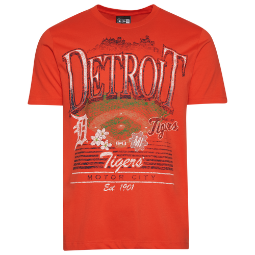 MENS - New Era Detroit Tigers Custom S/S T-Shirt - Orange/Multi