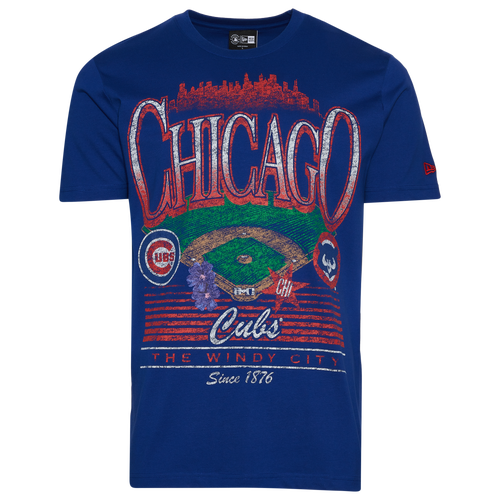 MENS - New Era Chicago Cubs Custom S/S T-Shirt - Blue/Multi