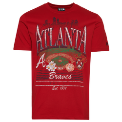 Men's - New Era Atlanta Braves Custom S/S T-Shirt - Red/Multi