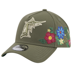 Adult - New Era Marlins 9Forty A-Frame Floral Cap - Olive/Olive