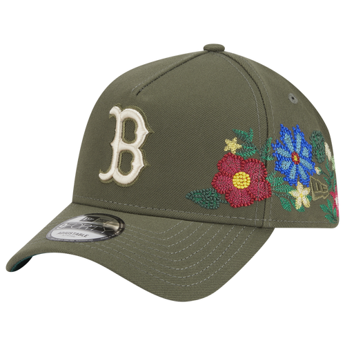 New Era Boston Red Sox  Red Sox 9forty A-frame Floral Cap In Green