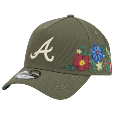 New Era Braves 9Forty A-Frame Floral Cap - OLIVE/OLIVE