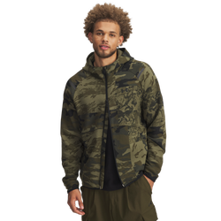 Men's - Under Armour Unstoppable Fleece Camo F/Z - Marine Od Green/Black