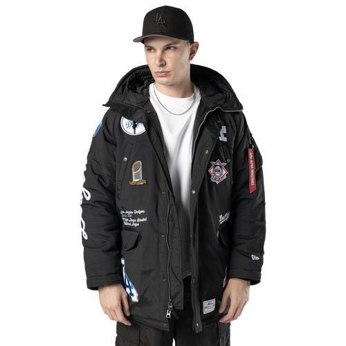 MENS - New Era Dodgers Alpha Parka - Black/White