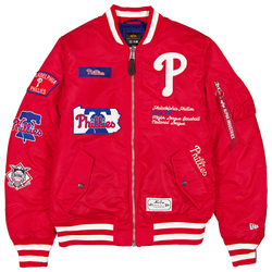 Men's - New Era Phillies Alpha Jacket - Scarlet/White