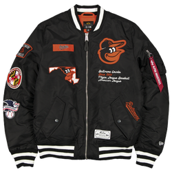 Men's - New Era Orioles Alpha Jacket - Orange/White
