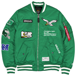 Men's - New Era Eagles Alpha Jacket - Kelly Green/White