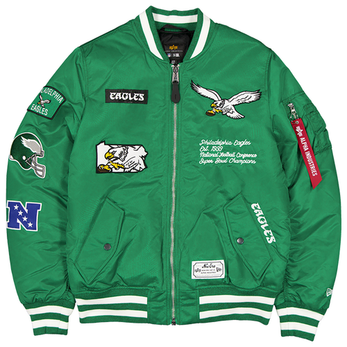  - New Era Eagles Alpha Jacket - Kelly Green/White