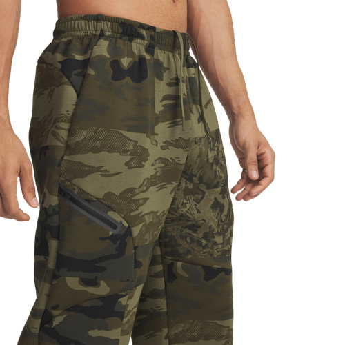 MENS - Under Armour Unstoppable Fleece Camo Pants - Black/Marine Od Green