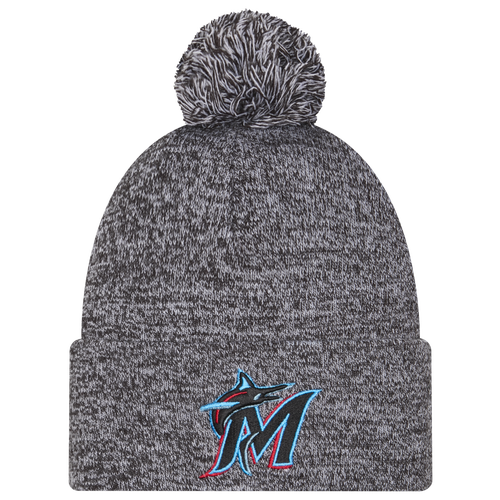 New Era Seattle Mariners  Marlins Marl Pom Knit In Black