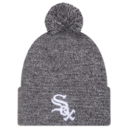 Adult - New Era White Sox Marl Pom Knit - Black
