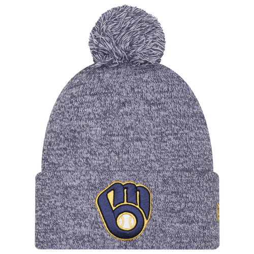 New Era Milwaukee Brewers  Brewers Marl Pom Knit In Navy