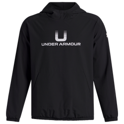 Boys' Grade School - Under Armour Unstoppable Woven Pullover - Black/White