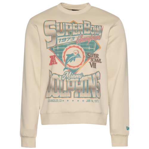 MENS - New Era Dolphins 3066 Crew - Cream/Multi