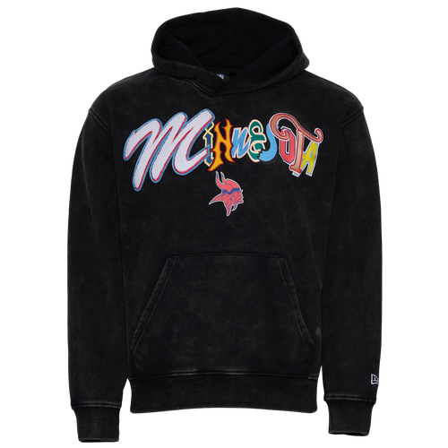 New Era Mens  Vikings 3067 Pullover Hoodie In Black