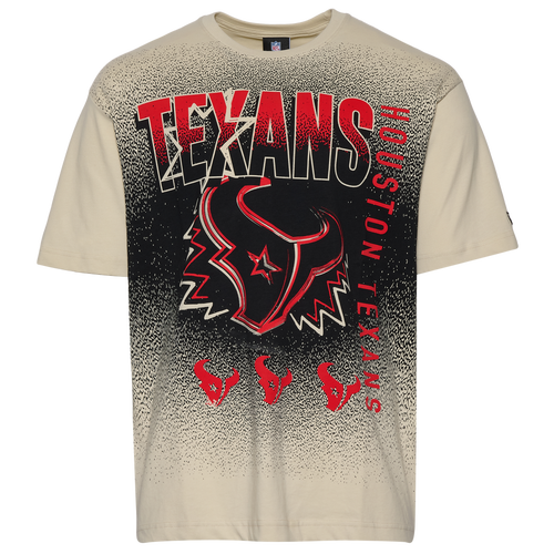 MENS - New Era Texans 3063 OVS T-Shirt - Cream/Multi