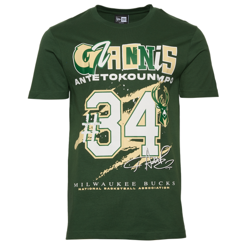 MENS - New Era Bucks Giannis Antetokounmpo Oversize T-Shirt - Green/Multi