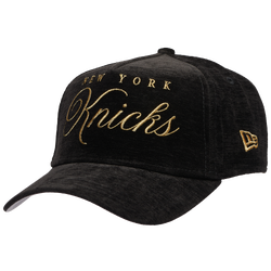 Adult - New Era Knicks 940 A Frame Velvet Script Cap - Black/Black