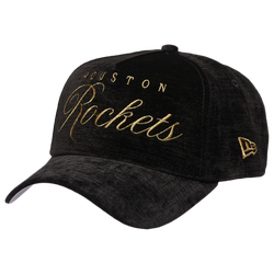 Adult - New Era Rockets 940 A Frame Velvet Script Cap - Black/Black
