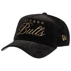 Adult - New Era Bulls 940 A Frame Velvet Script Cap - Black/Black