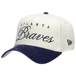 Adult - New Era Braves 2 Tone Velvet Scrip Cap - White/Navy