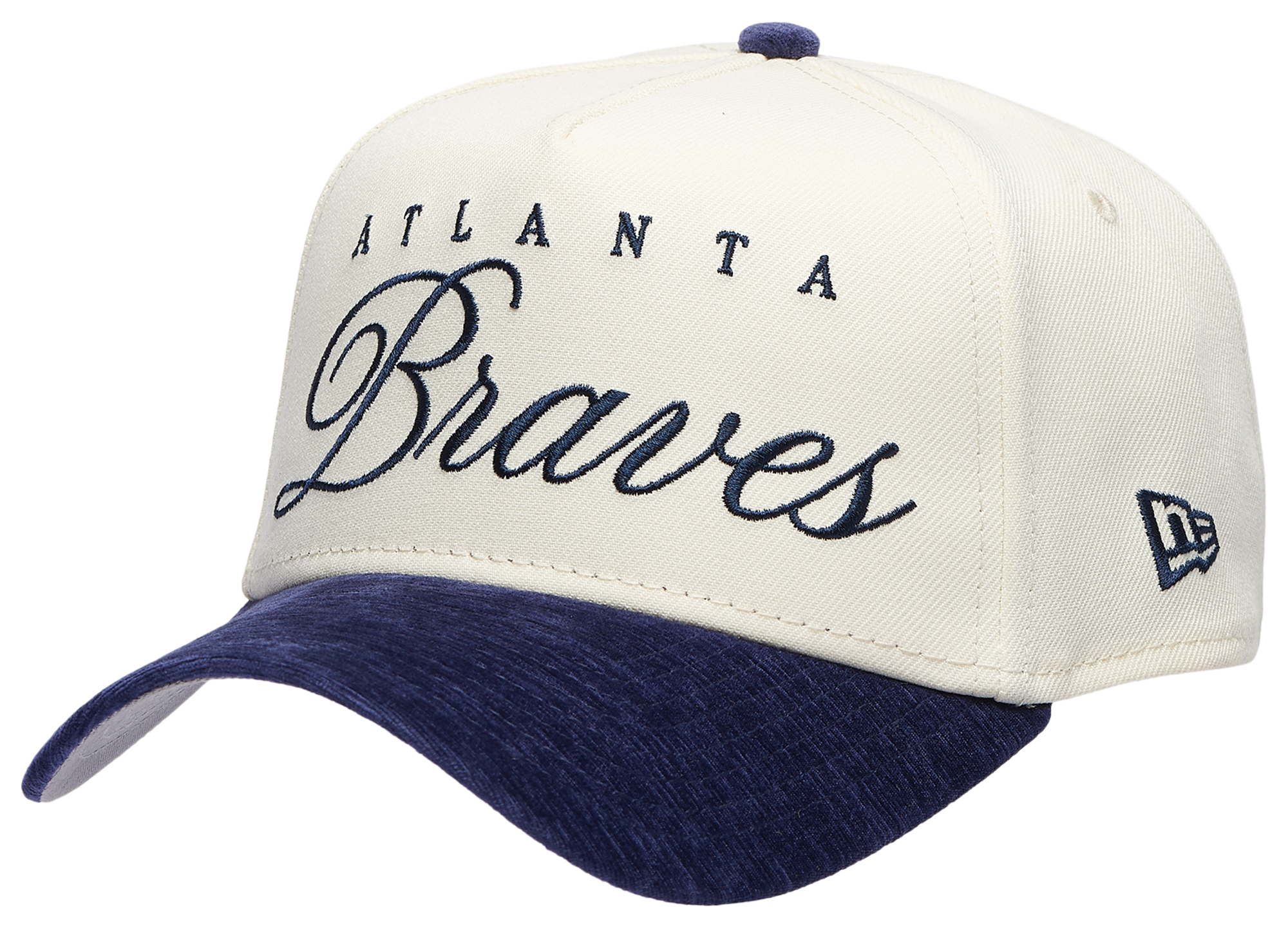 New Era Braves 2 Tone Velvet Scrip Cap - Adult