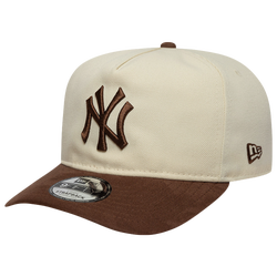 Men's - New Era Yankees 9FIFTY A Frame Suede Visor Cap - White/Brown