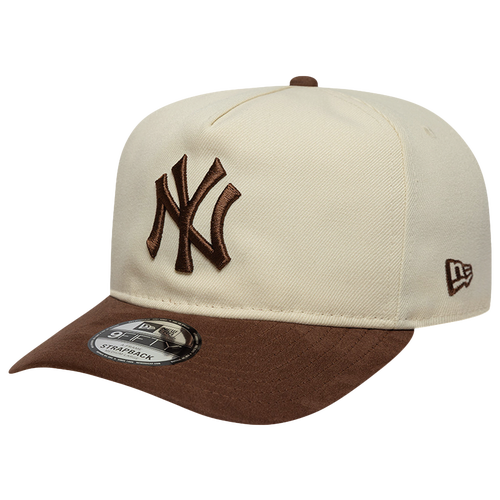  - New Era Yankees 9FIFTY A Frame Suede Visor Cap - White/Brown