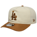 New Era Dodgers 9FIFTY A Frame Suede Visor Cap - New Era White/Tan