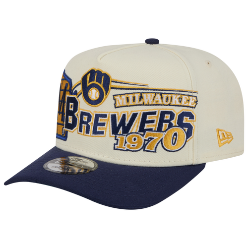 New Era Womens Milwaukee Brewers Brewers 9FIFTY A-Frame Classic Cap - Adult - White / Navy
