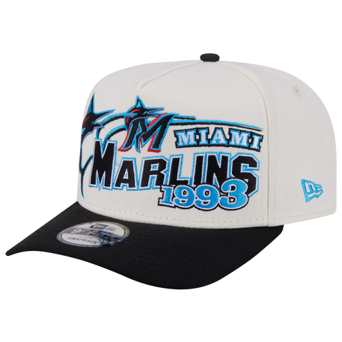 New Era Womens Miami Marlins Marlins 9FIFTY A-Frame Classic Cap - Adult - White / Black
