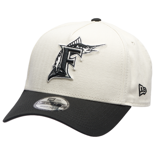 New Era Womens Miami Marlins Marlins 940AF Herringbone Cap - Adult - White / Black
