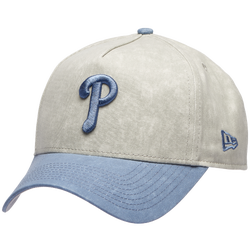 Adult - New Era Phillies 9FORTY A-Frame Washed Cap - Grey/Navy