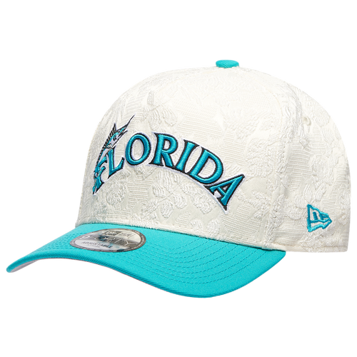 New Era Miami Marlins  Marlins 940af Botanical Cap In White/teal
