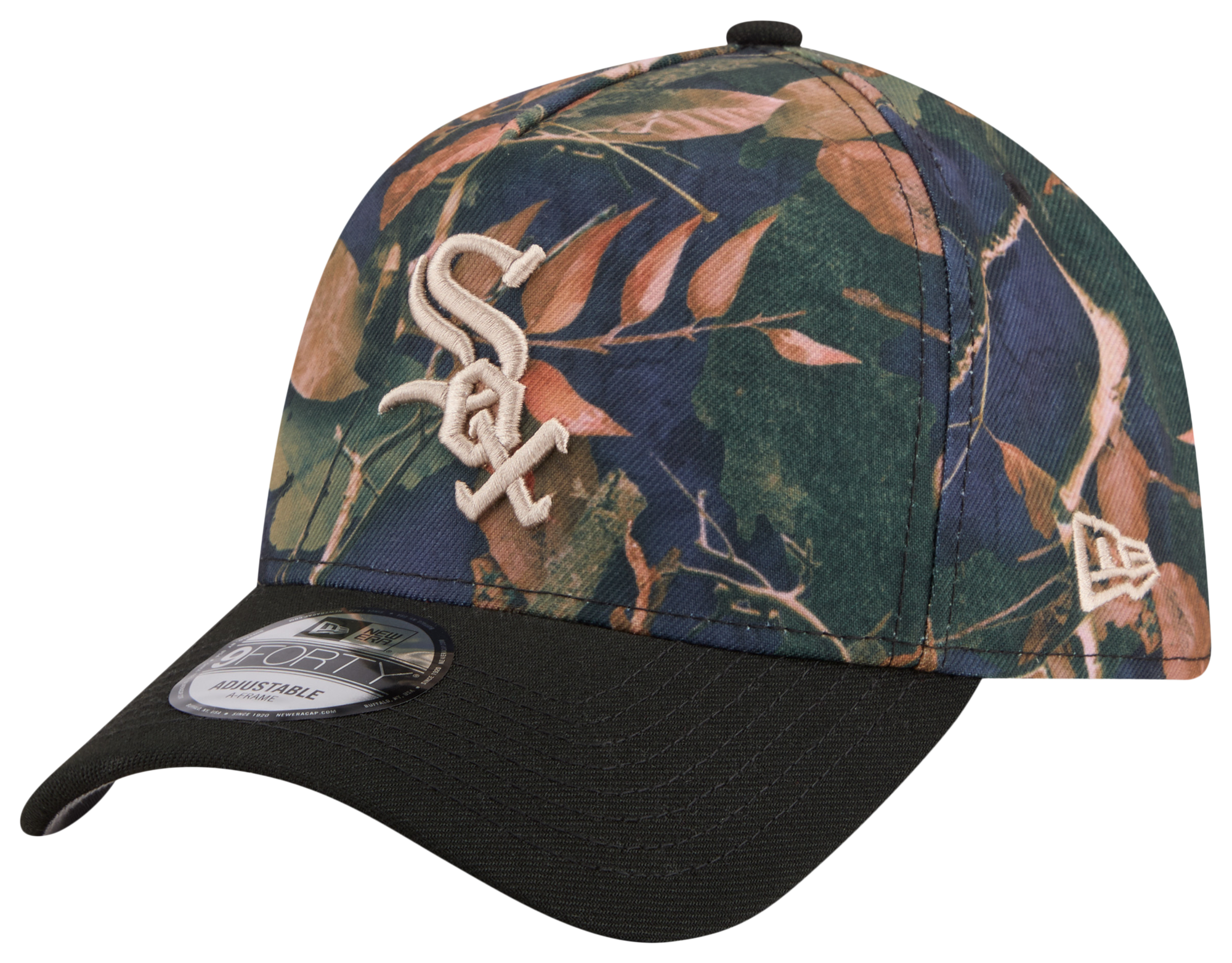 New Era White Sox 9FORTY A-Frame Leaves Cap - Adult