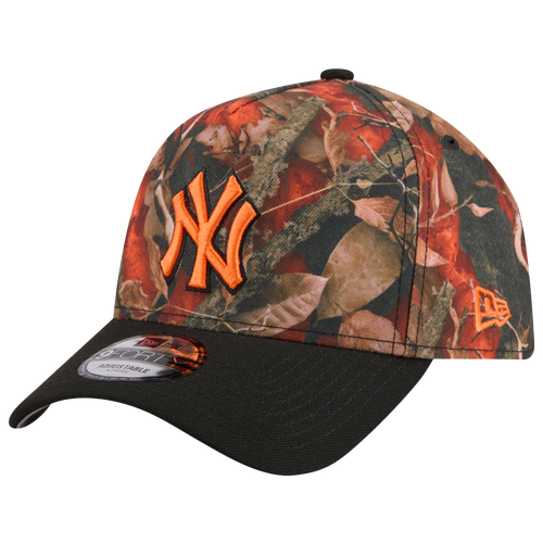 New Era Womens New York Yankees Yankees 9FORTY A-Frame Leaves Cap - Adult - Orange / Multi