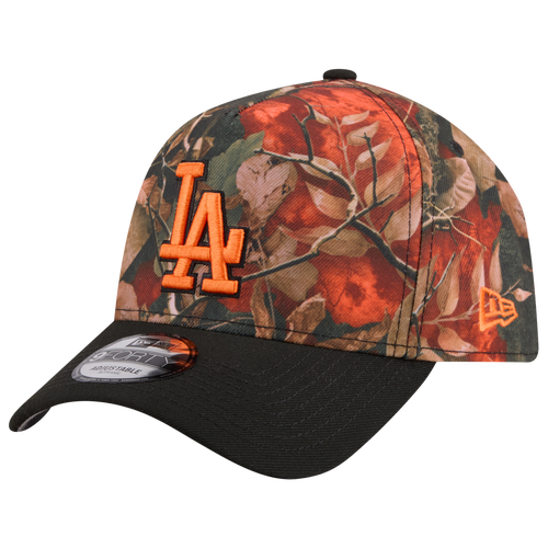 New Era Womens Los Angeles Dodgers Dodgers 9FORTY A-Frame Leaves Cap - Adult - Orange / Multi