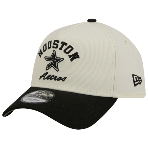 New Era Womens Houston Astros Astros 9FORTY A-Frame UPSD Arch Cap - Adult - White / Black