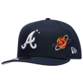 New Era Braves Planet Icon PC Cap - New Era Navy/Orange