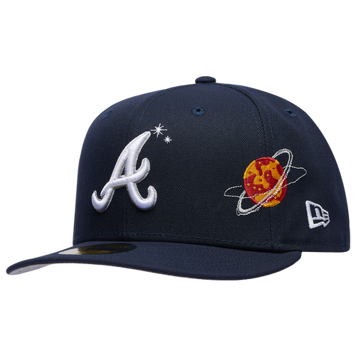 MENS - New Era Braves Planet Icon PC Cap - Navy/Orange