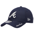 New Era Braves Visor Script 9FORTY Cap - New Era Navy/White