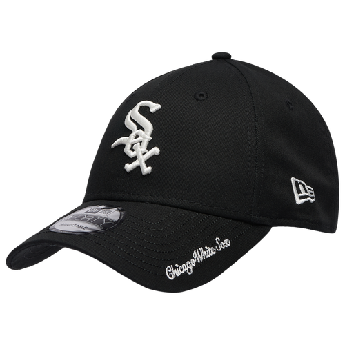  - New Era White Sox Visor Script 9FORTY Cap - Black/White