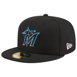 Men's - New Era Marlins MLB26 JRD 5950 Cap - Black/Teal/Pink