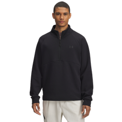 Men's - Under Armour Unstoppable Fleece Half Zip - Black/Black