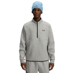 Men's - Under Armour Unstoppable Fleece Half Zip - Mod Gray/Black