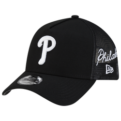 Adult - New Era Phillies 940AF Script Trucker Cap - Black