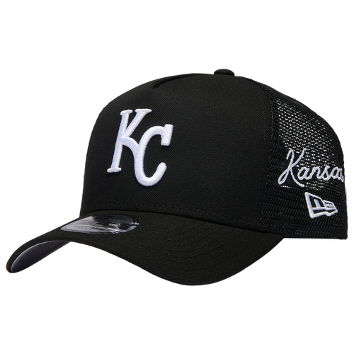 New Era Womens Kansas City Royals Royals 940AF Script Trucker Cap - Adult - Black