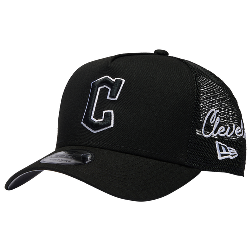 New Era Womens Cleveland Guardians C League 940AF Script Trucker Cap - Adult - Black
